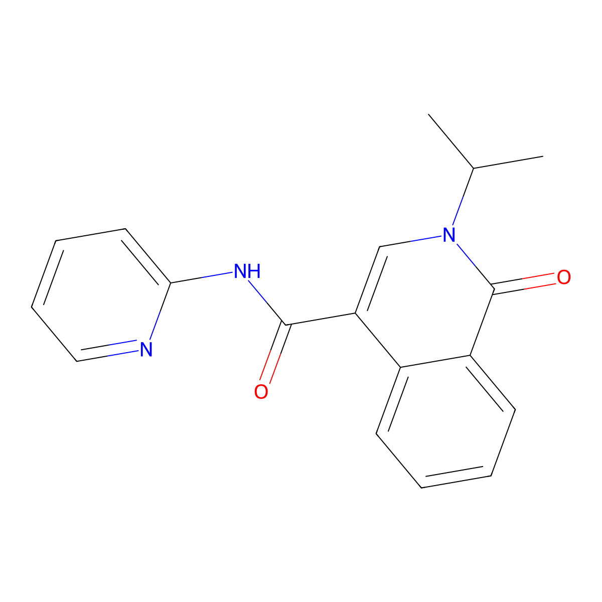 1-oxo-2-(propan-2-yl)-N-(pyridin-2-yl)-1,2-dihydroisoquinoline-4-carboxamide molecular structure, CAS 1351694-03-5