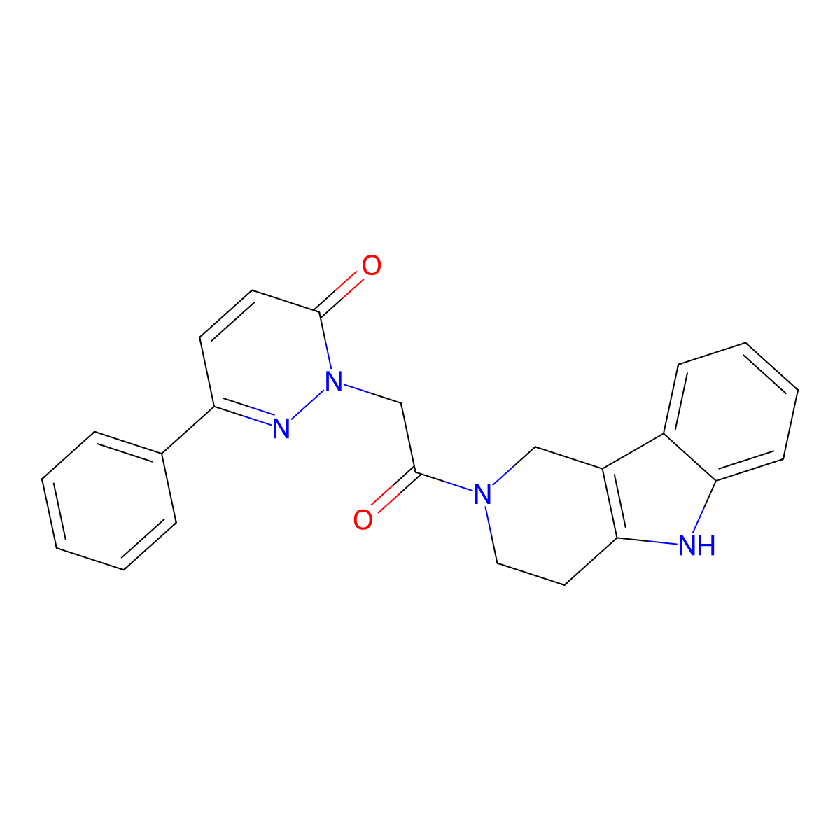 2-[2-oxo-2-(1,3,4,5-tetrahydro-2H-pyrido[4,3-b]indol-2-yl)ethyl]-6-phenyl-3(2H)-pyridazinone molecular structure, CAS 1351694-21-7