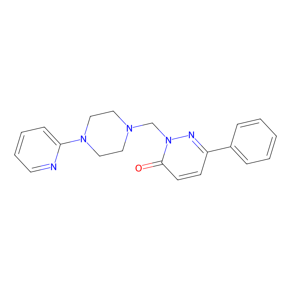6-phenyl-2-{[4-(pyridin-2-yl)piperazin-1-yl]methyl}pyridazin-3(2H)-one molecular structure, CAS 1351694-25-1