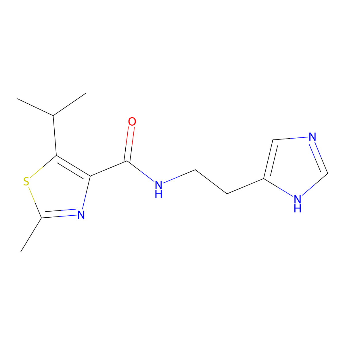 N-[2-(1H-imidazol-4-yl)ethyl]-5-isopropyl-2-methyl-1,3-thiazole-4-carboxamide molecular structure, CAS 1351694-38-6