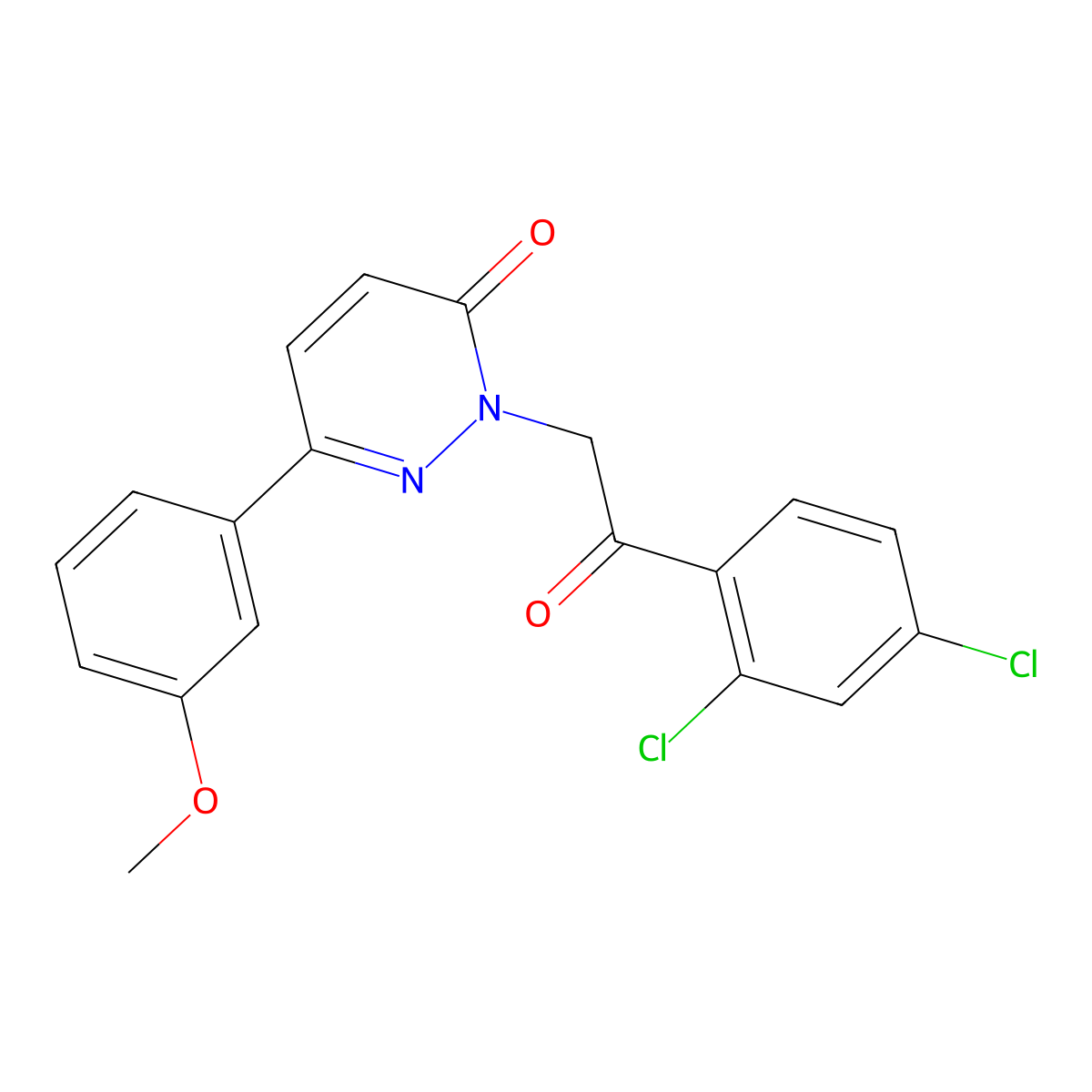 2-[2-(2,4-dichlorophenyl)-2-oxoethyl]-6-(3-methoxyphenyl)-3(2H)-pyridazinone molecular structure, CAS 1351694-43-3
