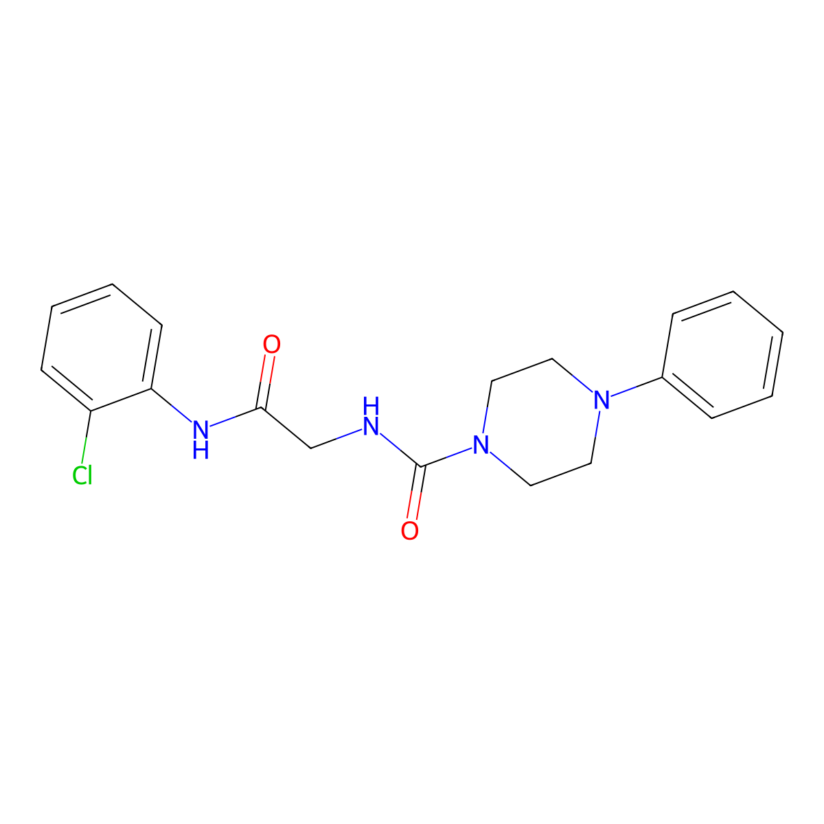 N-{2-[(2-chlorophenyl)amino]-2-oxoethyl}-4-phenylpiperazine-1-carboxamide molecular structure, CAS 1351694-47-7