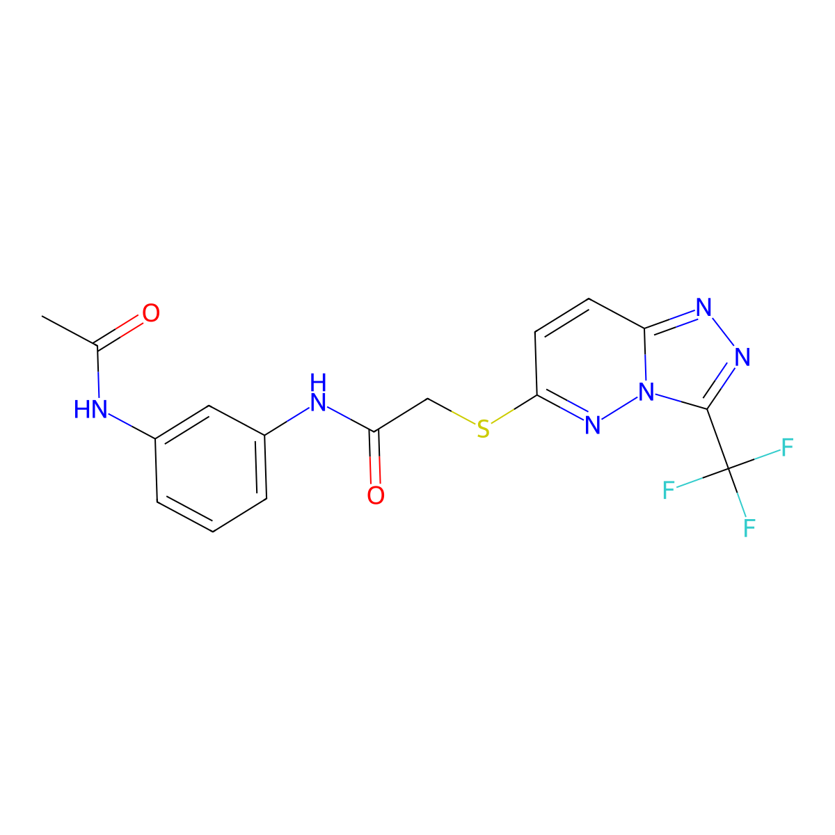 N-(3-acetamidophenyl)-2-((3-(trifluoromethyl)-[1,2,4]triazolo[4,3-b]pyridazin-6-yl)thio)acetamide molecular structure, CAS 1351694-48-8