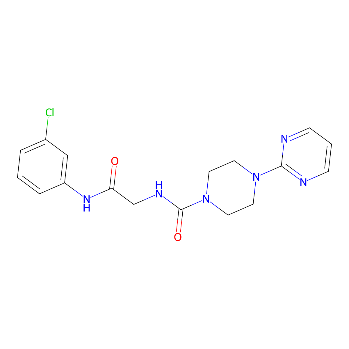 N-{2-[(3-chlorophenyl)amino]-2-oxoethyl}-4-(pyrimidin-2-yl)piperazine-1-carboxamide molecular structure, CAS 1351694-60-4