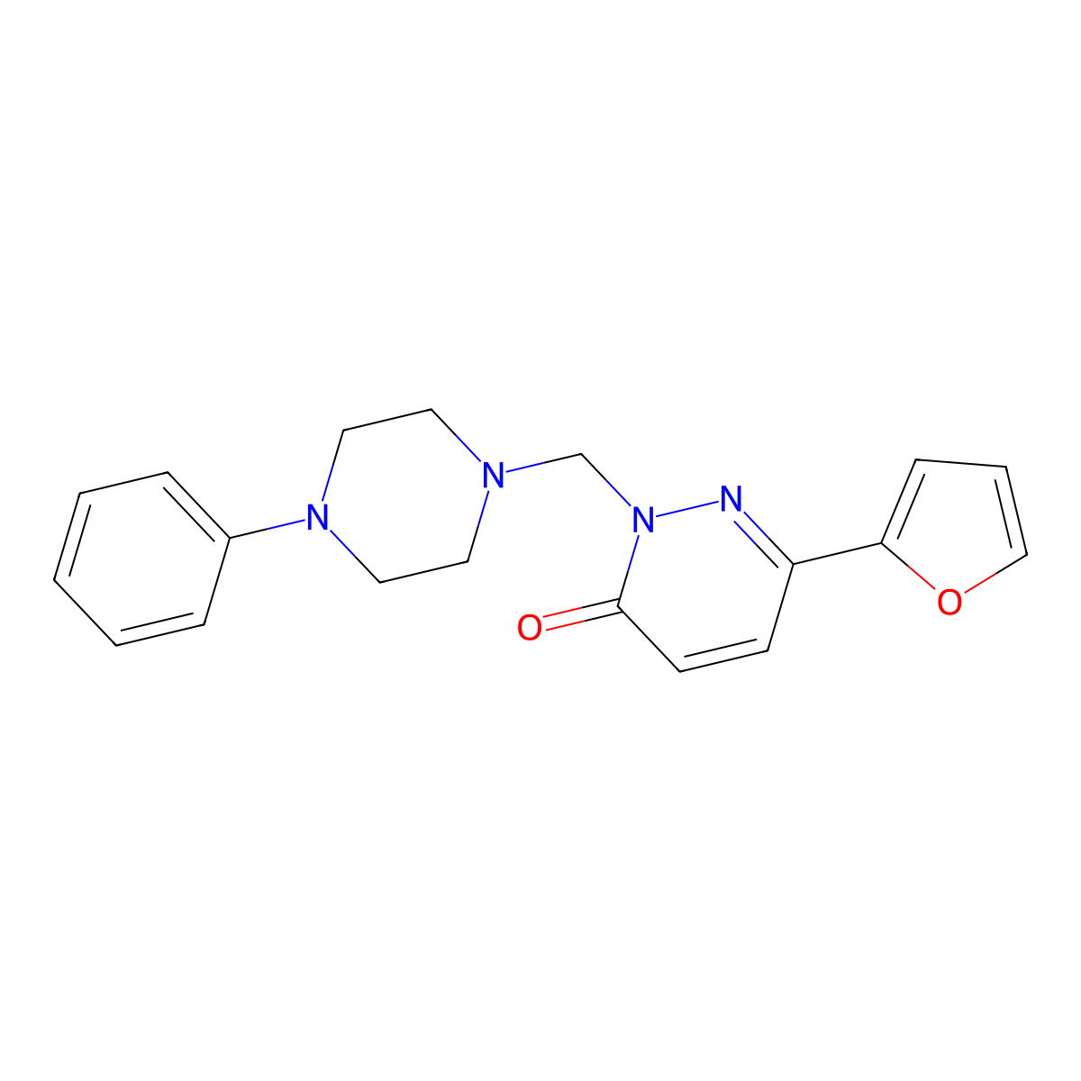 6-(furan-2-yl)-2-[(4-phenylpiperazin-1-yl)methyl]pyridazin-3(2H)-one molecular structure, CAS 1351694-62-6