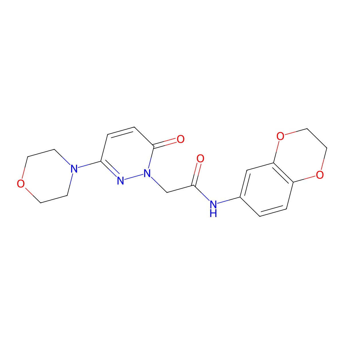 N-(2,3-dihydrobenzo[b][1,4]dioxin-6-yl)-2-(3-morpholino-6-oxopyridazin-1(6H)-yl)acetamide molecular structure, CAS 1351694-68-2