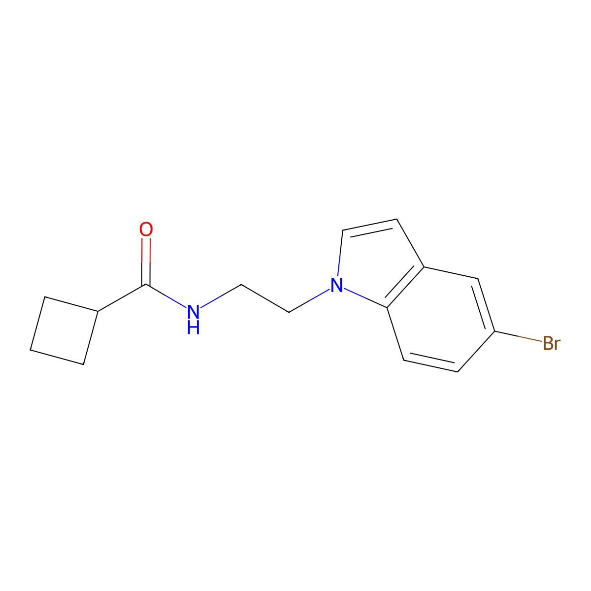 N-[2-(5-bromo-1H-indol-1-yl)ethyl]cyclobutanecarboxamide molecular structure, CAS 1351694-74-0