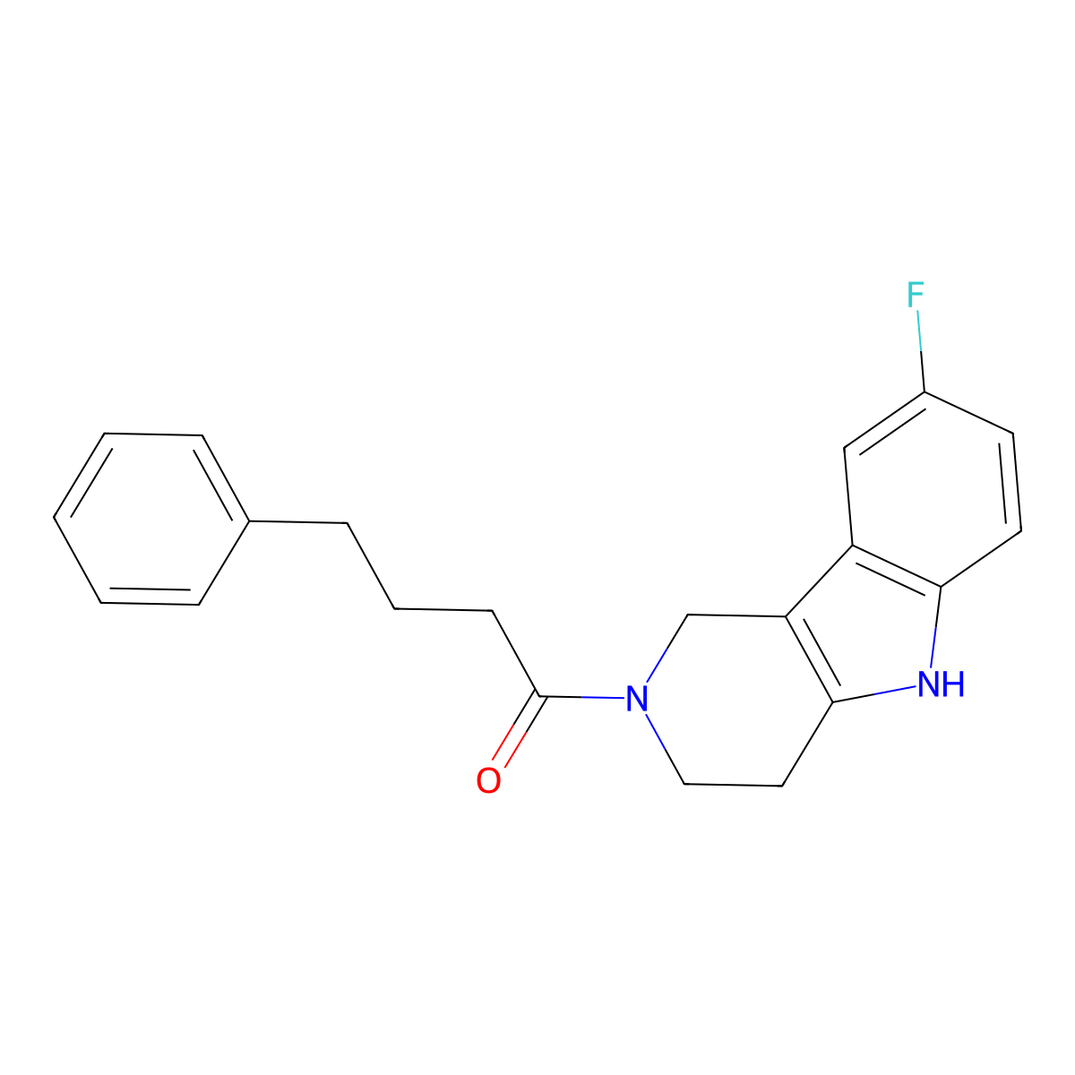 1-(8-fluoro-1,3,4,5-tetrahydro-2H-pyrido[4,3-b]indol-2-yl)-4-phenylbutan-1-one molecular structure, CAS 1351694-89-7