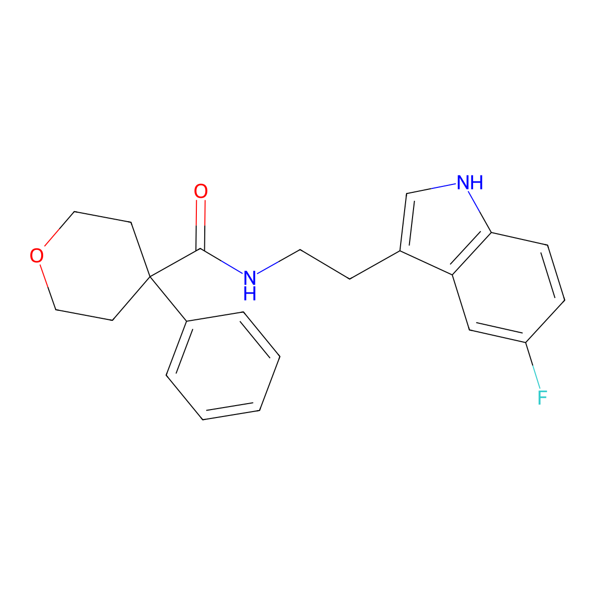 N-[2-(5-fluoro-1H-indol-3-yl)ethyl]-4-phenyltetrahydro-2H-pyran-4-carboxamide molecular structure, CAS 1351694-92-2