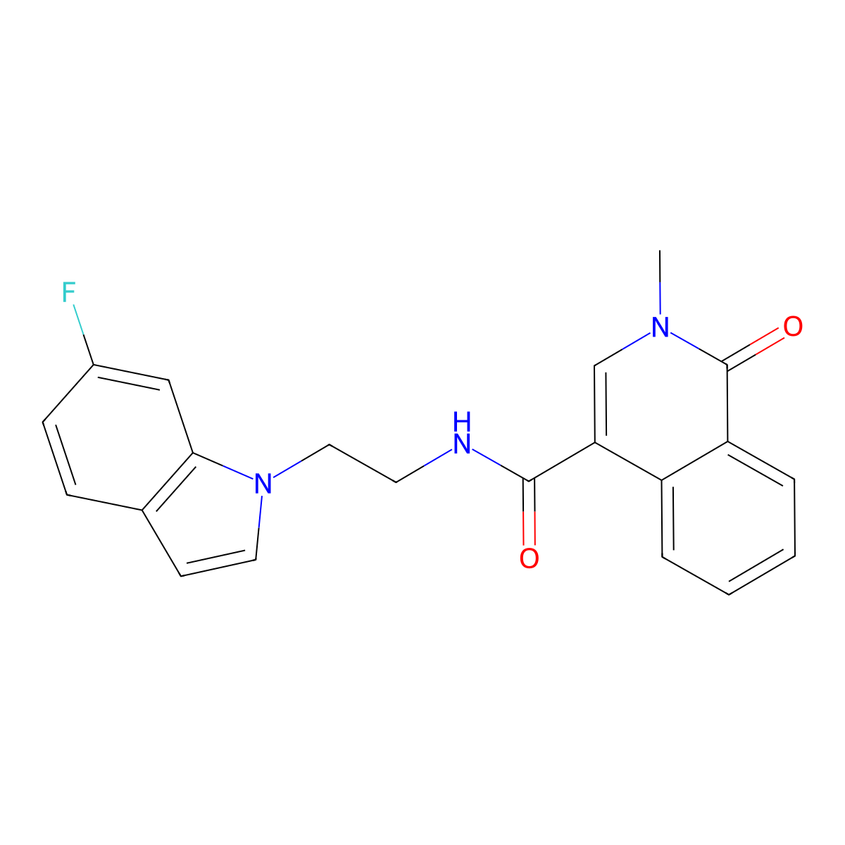N-[2-(6-fluoro-1H-indol-1-yl)ethyl]-2-methyl-1-oxo-1,2-dihydroisoquinoline-4-carboxamide molecular structure, CAS 1351695-13-0