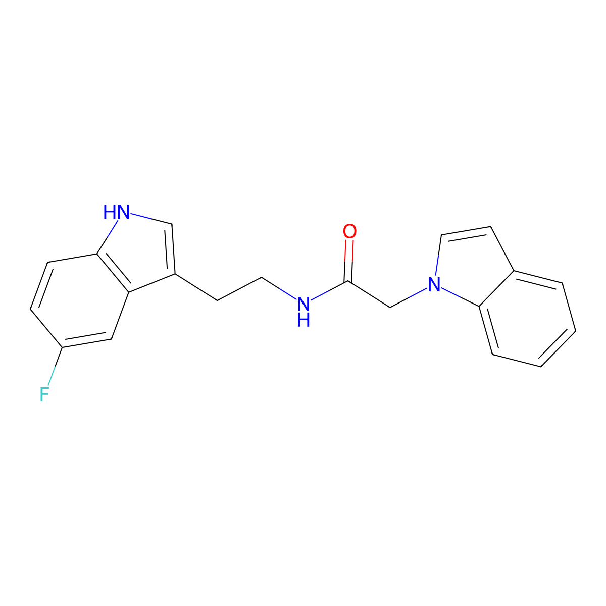 N-[2-(5-fluoro-1H-indol-3-yl)ethyl]-2-(1H-indol-1-yl)acetamide molecular structure, CAS 1351695-18-5