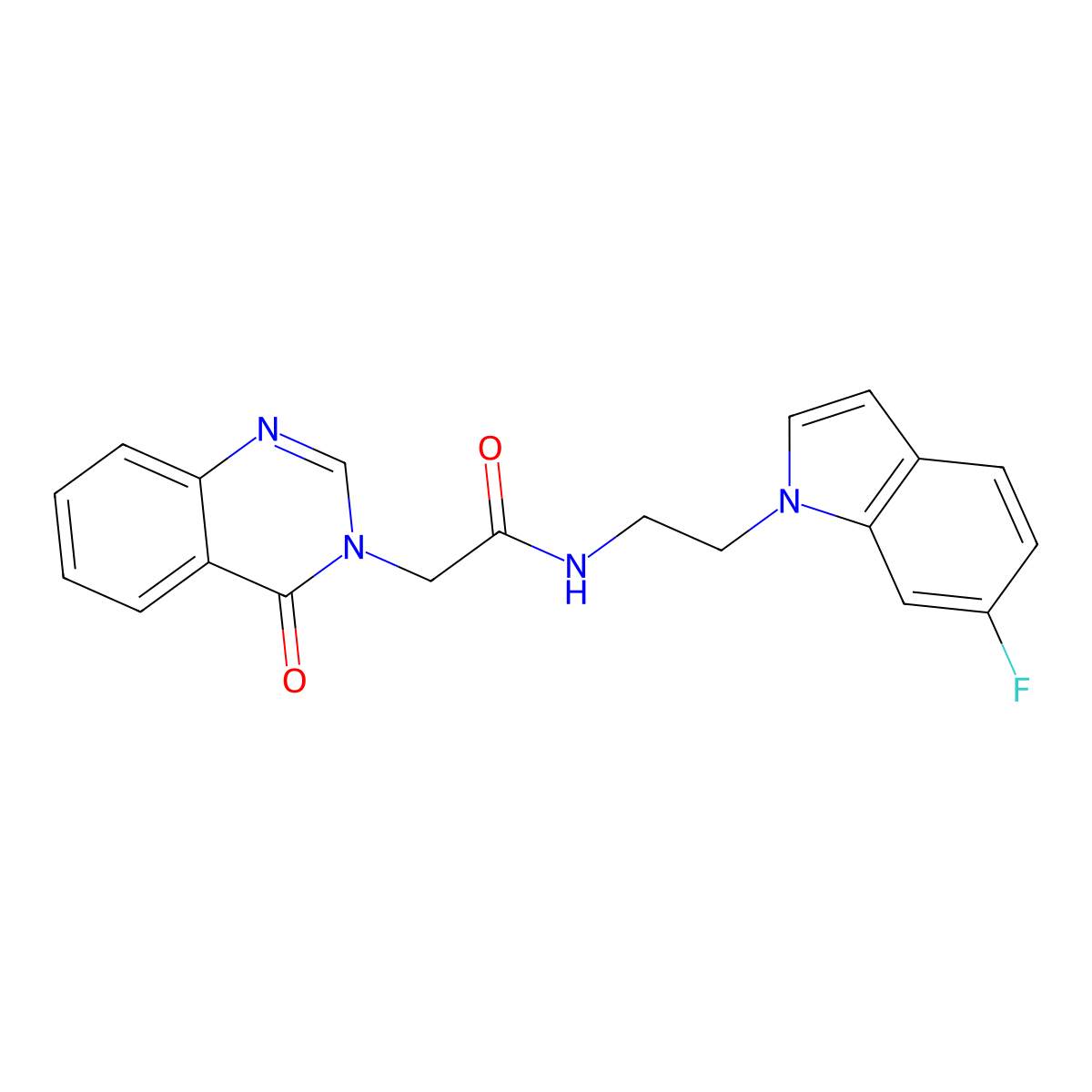 N-[2-(6-fluoro-1H-indol-1-yl)ethyl]-2-(4-oxoquinazolin-3(4H)-yl)acetamide molecular structure, CAS 1351695-45-8