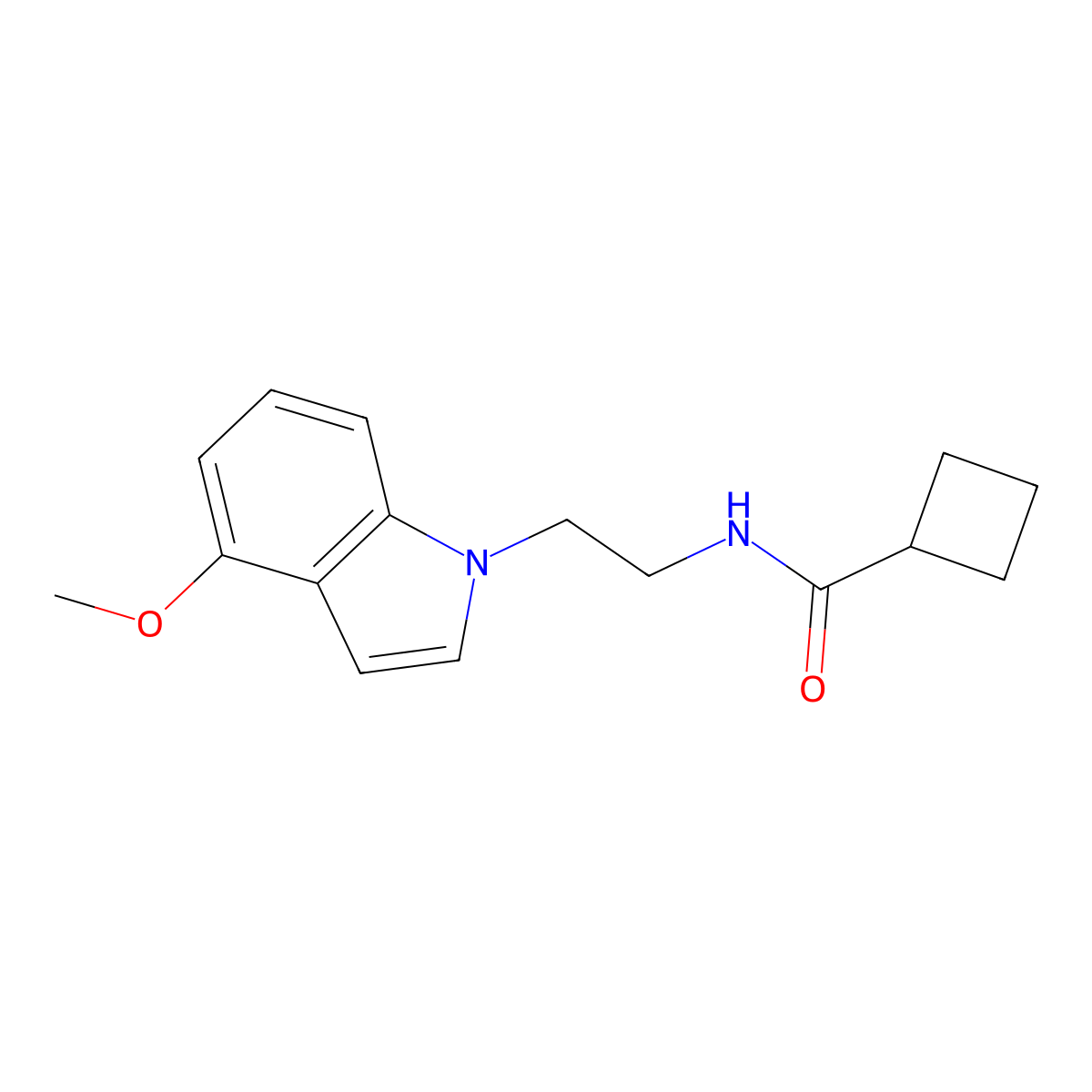 N-[2-(4-methoxy-1H-indol-1-yl)ethyl]cyclobutanecarboxamide molecular structure, CAS 1351695-50-5