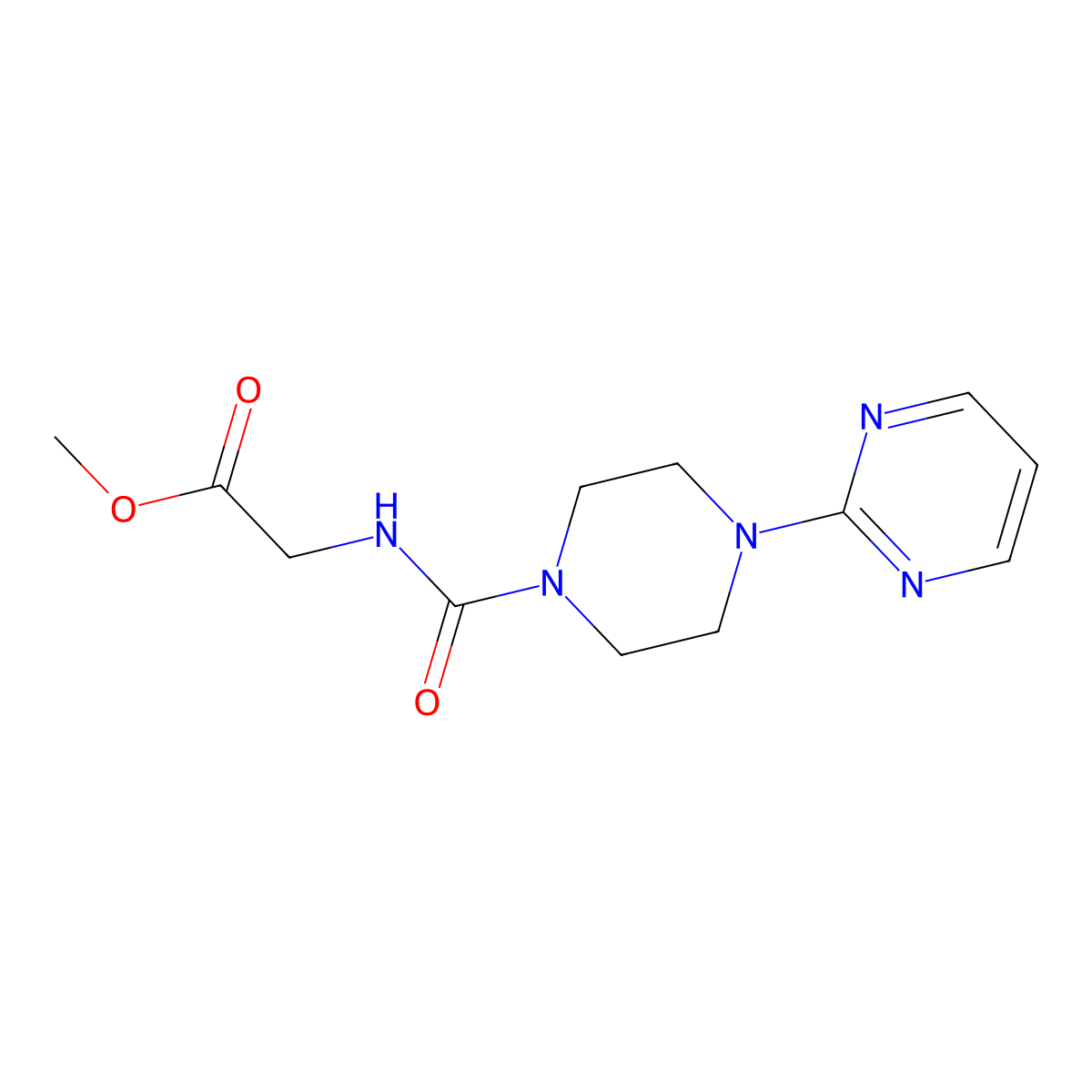 methyl N-{[4-(pyrimidin-2-yl)piperazin-1-yl]carbonyl}glycinate molecular structure, CAS 1351695-67-4