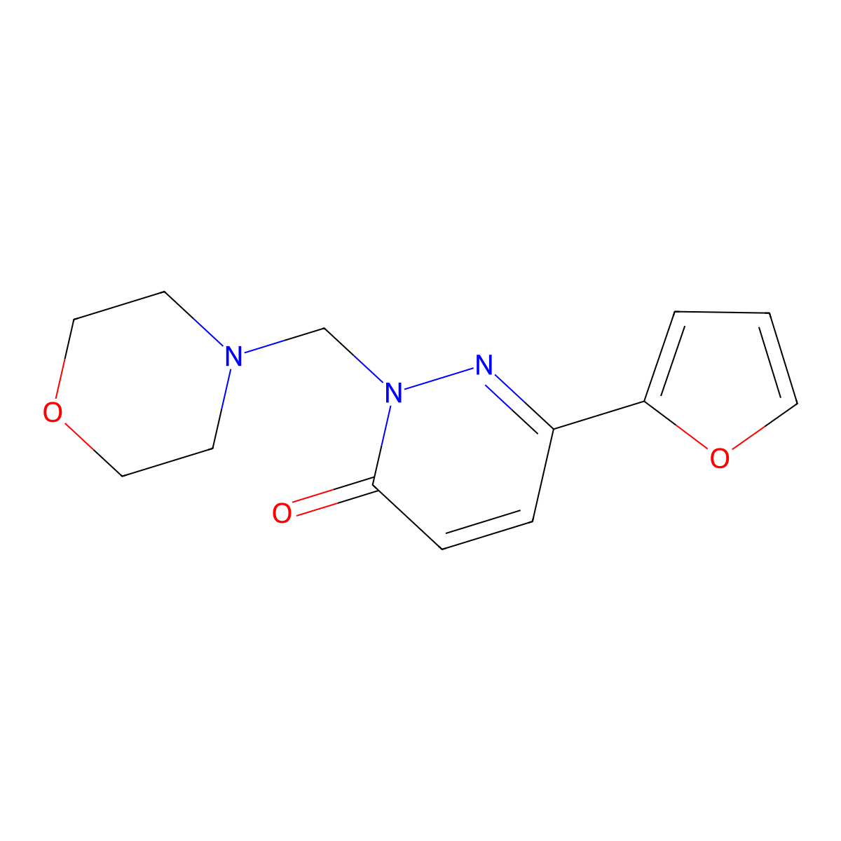 6-(furan-2-yl)-2-(morpholin-4-ylmethyl)pyridazin-3(2H)-one molecular structure, CAS 1351695-70-9