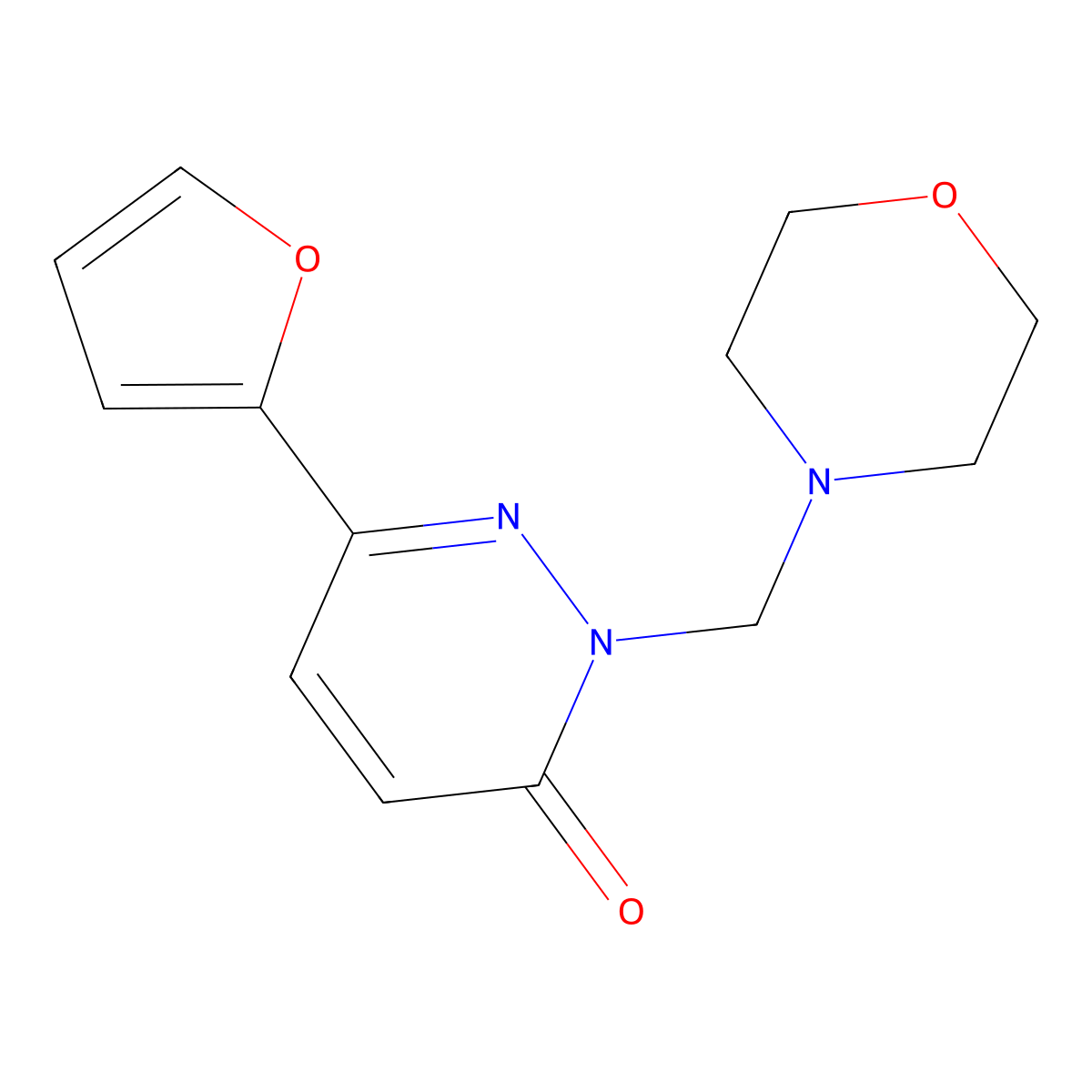 6-(furan-2-yl)-2-(morpholin-4-ylmethyl)pyridazin-3(2H)-one molecular structure, CAS 1351695-70-9