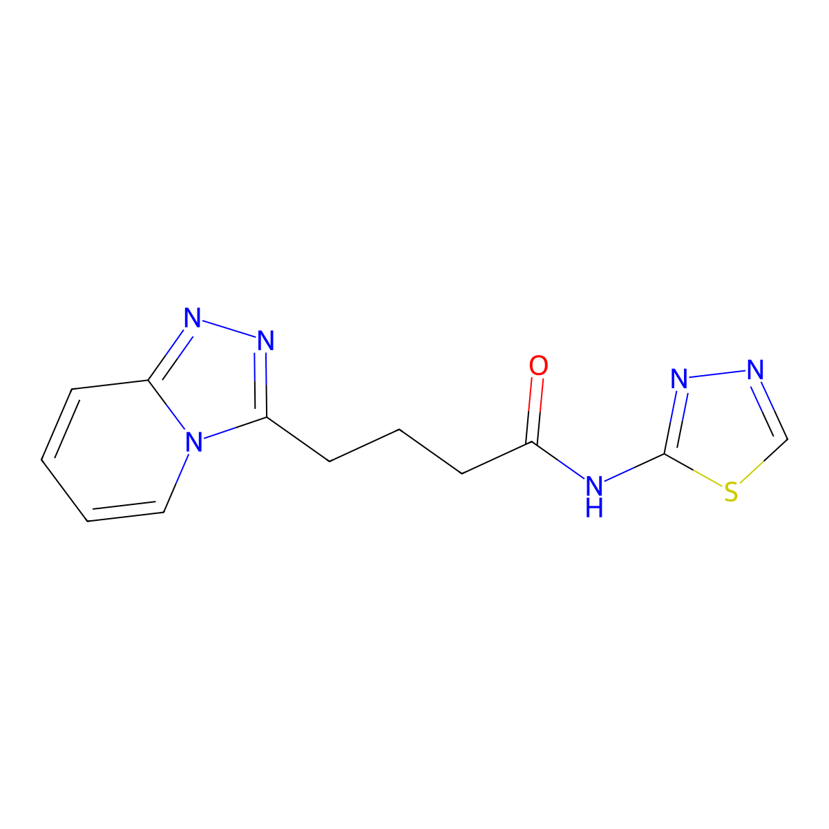 4-([1,2,4]triazolo[4,3-a]pyridin-3-yl)-N-(1,3,4-thiadiazol-2-yl)butanamide molecular structure, CAS 1351695-76-5