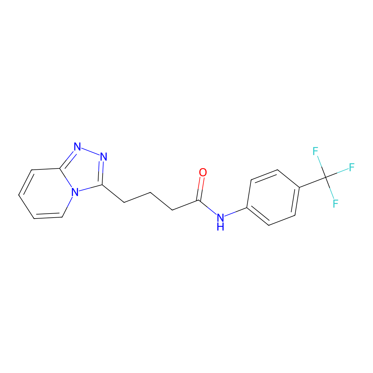 4-([1,2,4]triazolo[4,3-a]pyridin-3-yl)-N-(4-(trifluoromethyl)phenyl)butanamide molecular structure, CAS 1351695-91-4