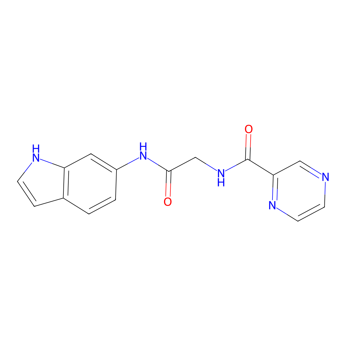 N-[2-(1H-indol-6-ylamino)-2-oxoethyl]pyrazine-2-carboxamide molecular structure, CAS 1351696-09-7