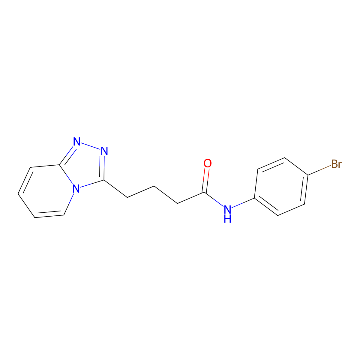 4-([1,2,4]triazolo[4,3-a]pyridin-3-yl)-N-(4-bromophenyl)butanamide molecular structure, CAS 1351696-11-1