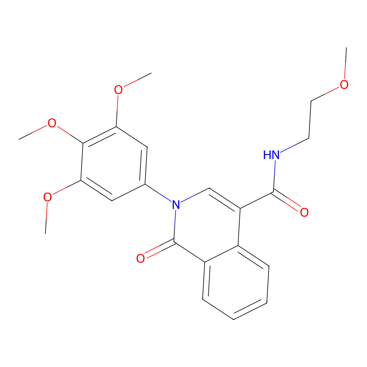 N-(2-methoxyethyl)-1-oxo-2-(3,4,5-trimethoxyphenyl)-1,2-dihydroisoquinoline-4-carboxamide molecular structure, CAS 1351696-25-7