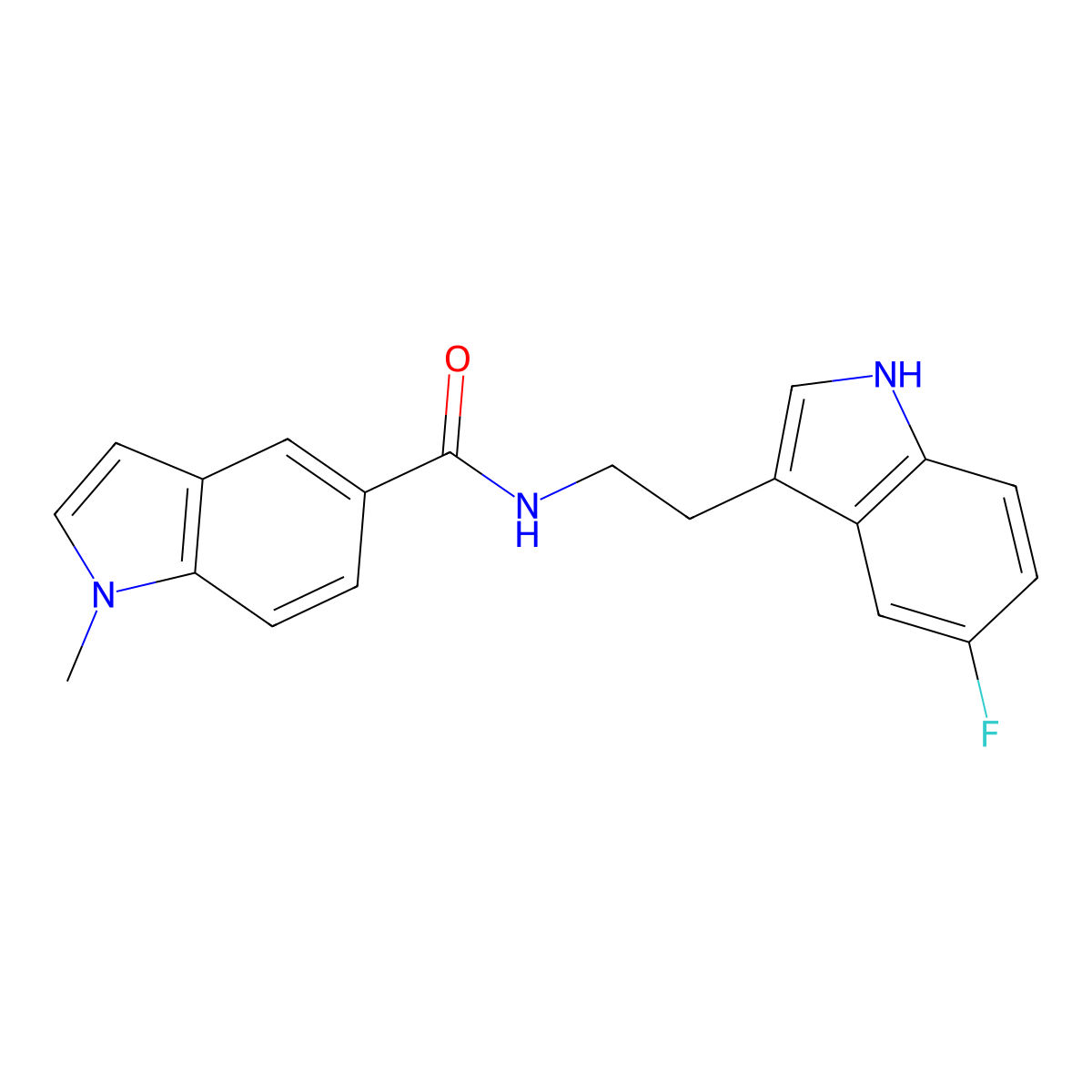 N-[2-(5-fluoro-1H-indol-3-yl)ethyl]-1-methyl-1H-indole-5-carboxamide molecular structure, CAS 1351696-27-9