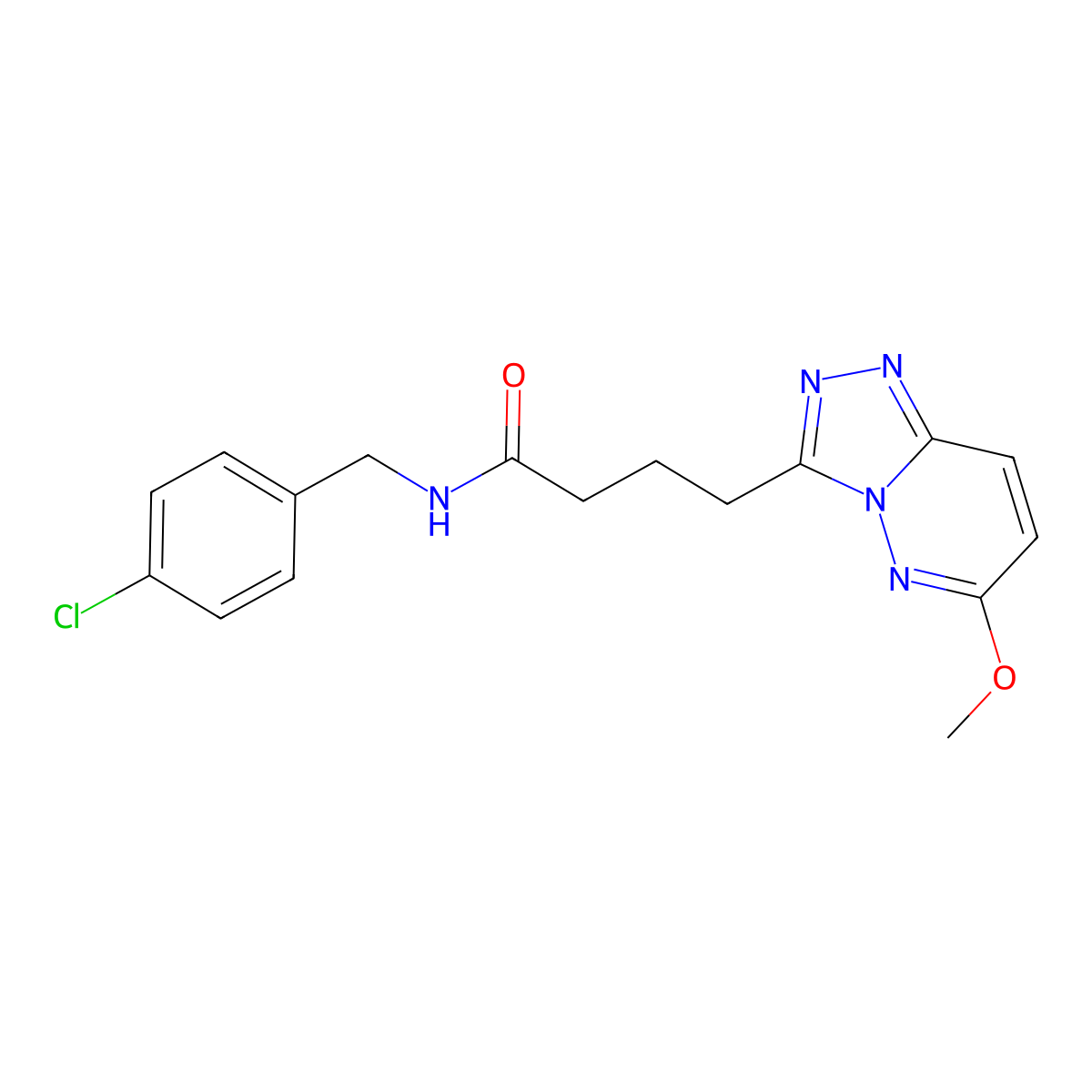 N-(4-chlorobenzyl)-4-(6-methoxy[1,2,4]triazolo[4,3-b]pyridazin-3-yl)butanamide molecular structure, CAS 1351696-33-7