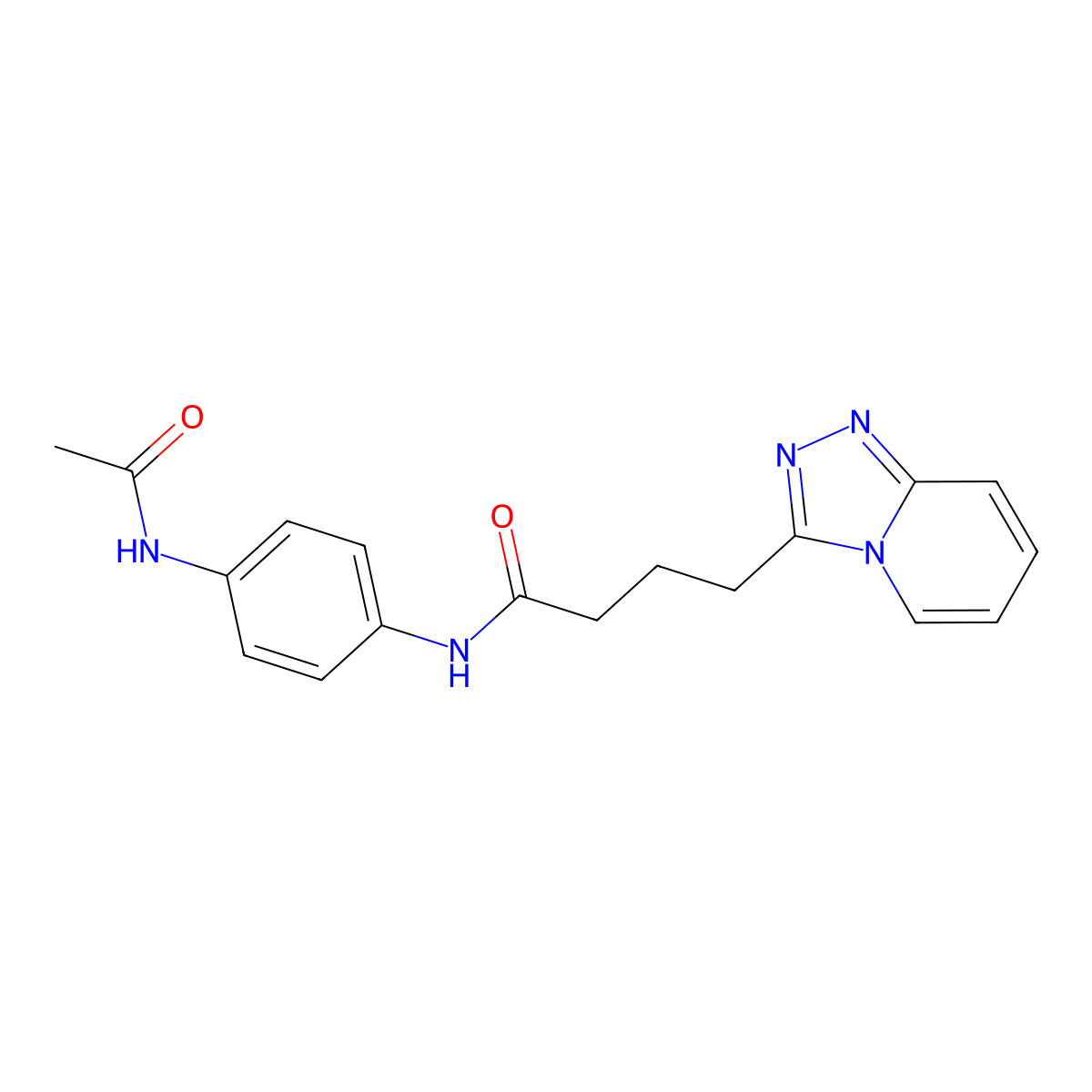 4-([1,2,4]triazolo[4,3-a]pyridin-3-yl)-N-(4-acetamidophenyl)butanamide molecular structure, CAS 1351696-46-2
