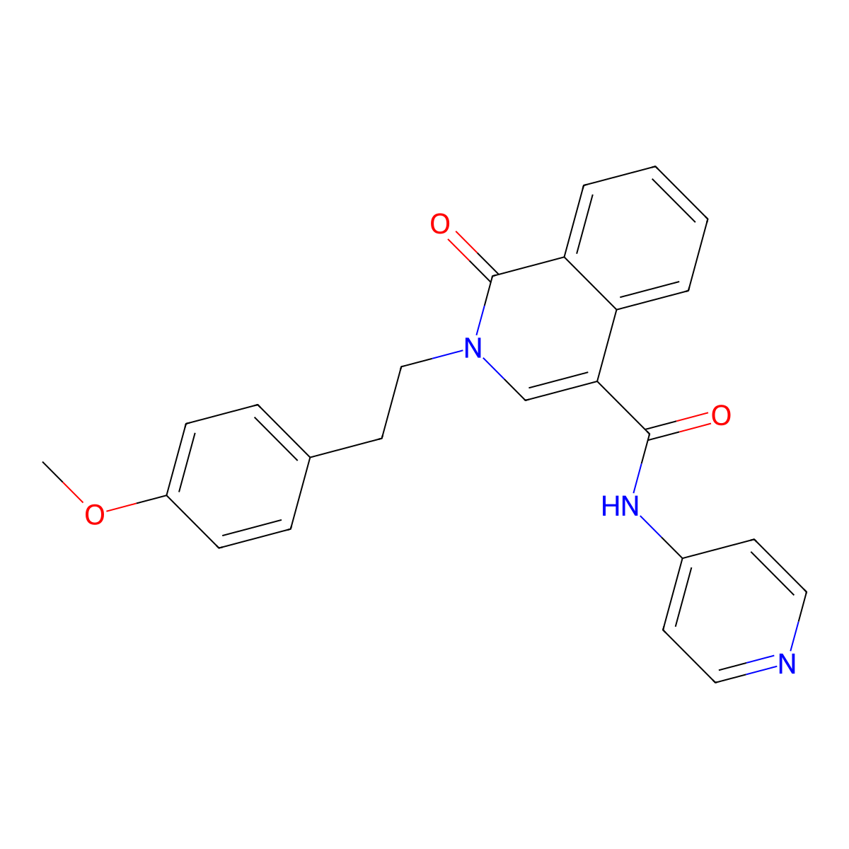 2-[2-(4-methoxyphenyl)ethyl]-1-oxo-N-(pyridin-4-yl)-1,2-dihydroisoquinoline-4-carboxamide molecular structure, CAS 1351696-48-4
