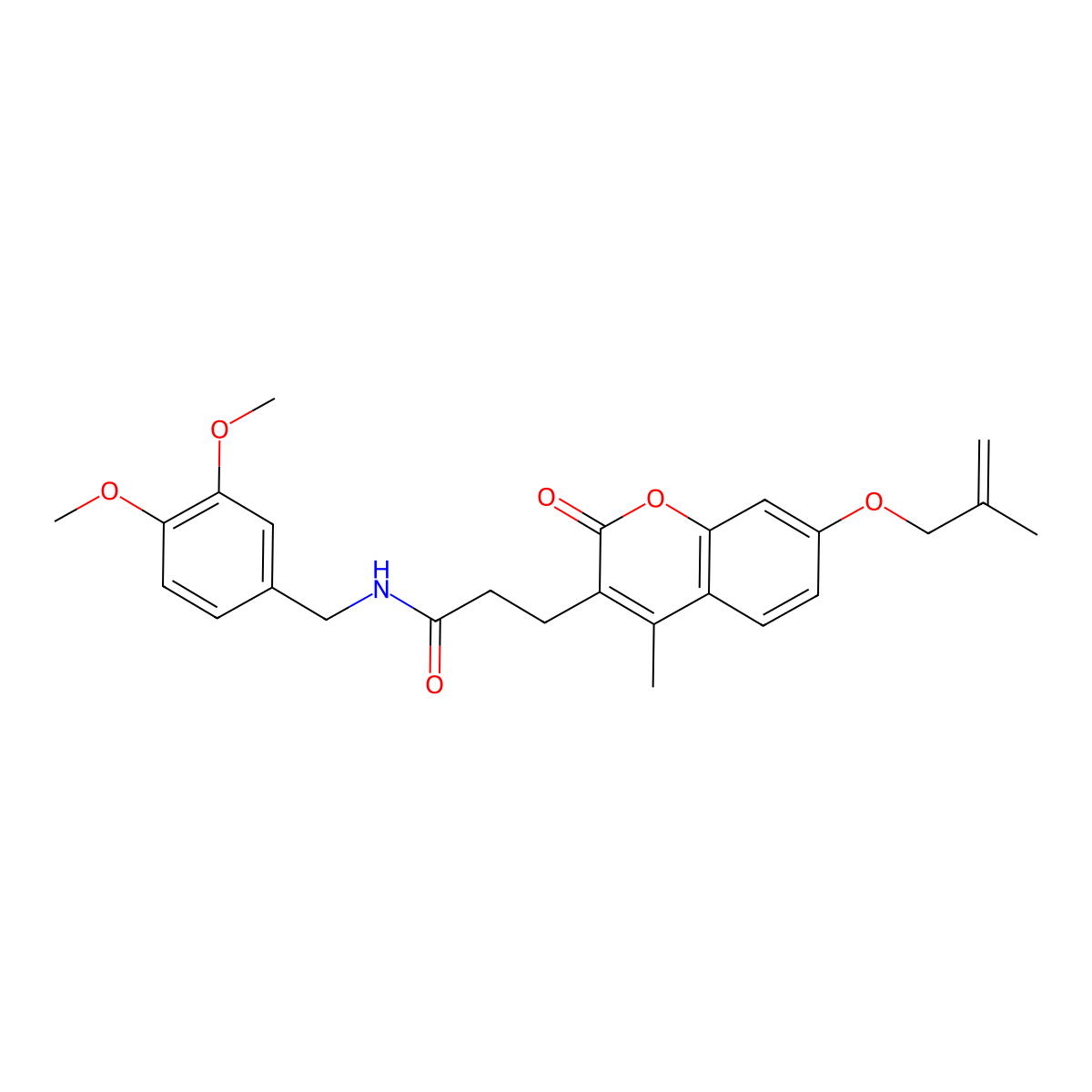 N~1~-(3,4-dimethoxybenzyl)-3-{4-methyl-7-[(2-methylallyl)oxy]-2-oxo-2H-chromen-3-yl}propanamide molecular structure, CAS 1351696-50-8
