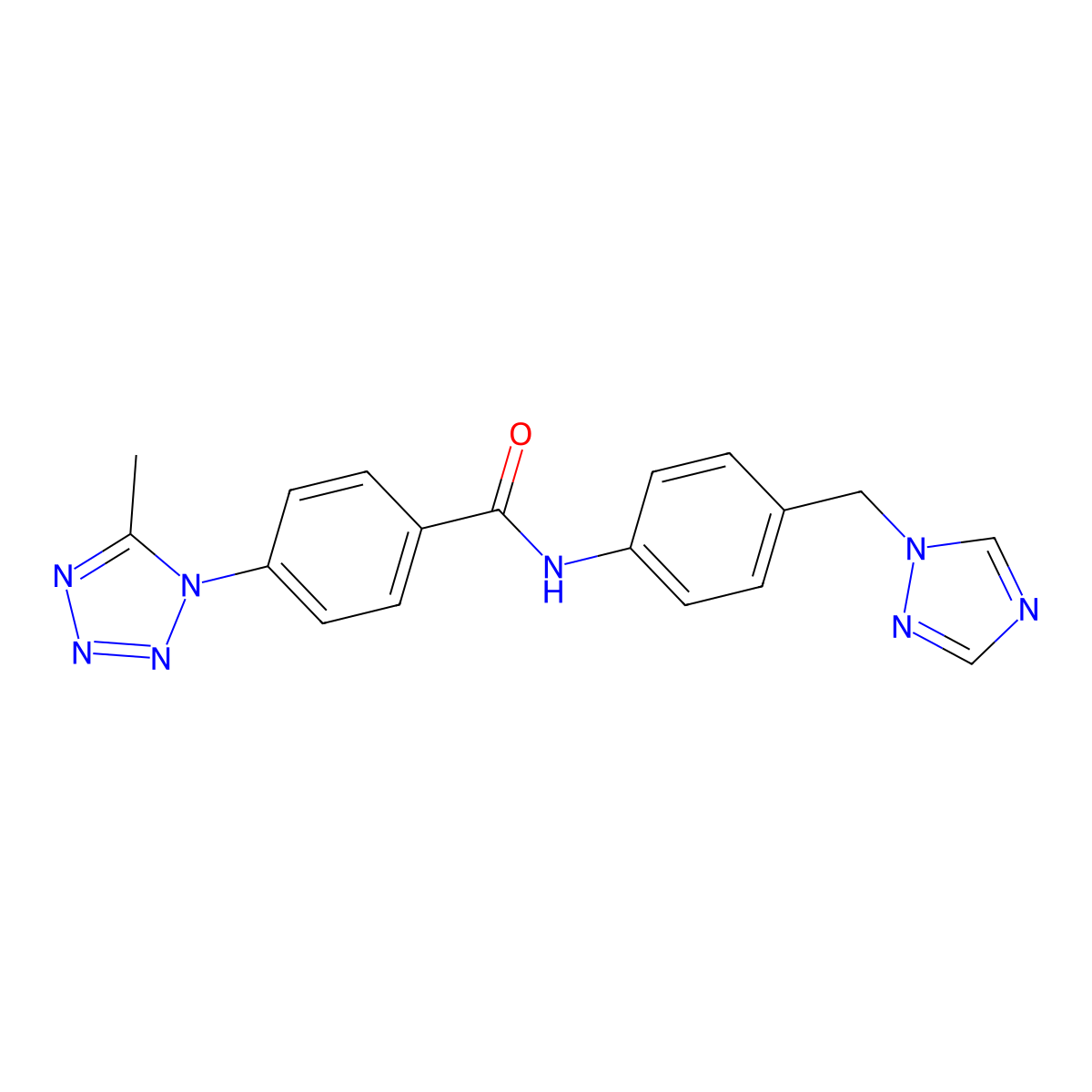4-(5-methyl-1H-tetrazol-1-yl)-N-[4-(1H-1,2,4-triazol-1-ylmethyl)phenyl]benzamide molecular structure, CAS 1351696-63-3