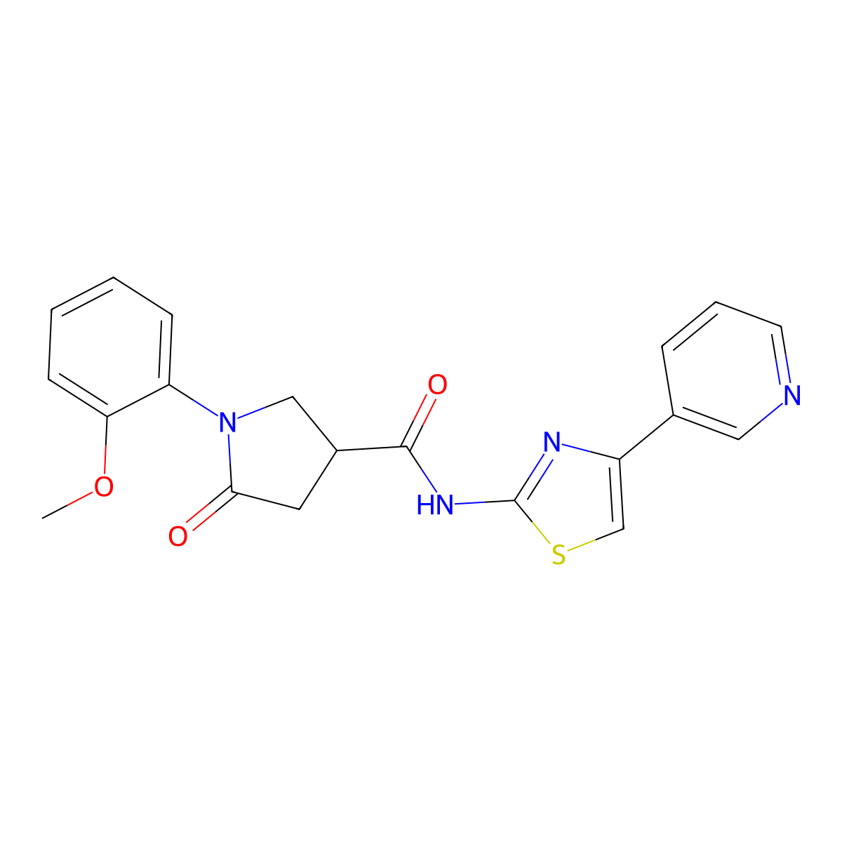 1-(2-methoxyphenyl)-5-oxo-N-(4-(pyridin-3-yl)thiazol-2-yl)pyrrolidine-3-carboxamide molecular structure, CAS 1351696-67-7