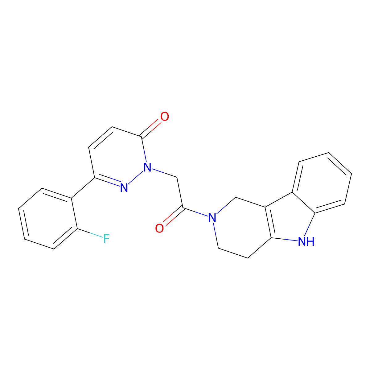 6-(2-fluorophenyl)-2-[2-oxo-2-(1,3,4,5-tetrahydro-2H-pyrido[4,3-b]indol-2-yl)ethyl]-3(2H)-pyridazinone molecular structure, CAS 1351697-37-4