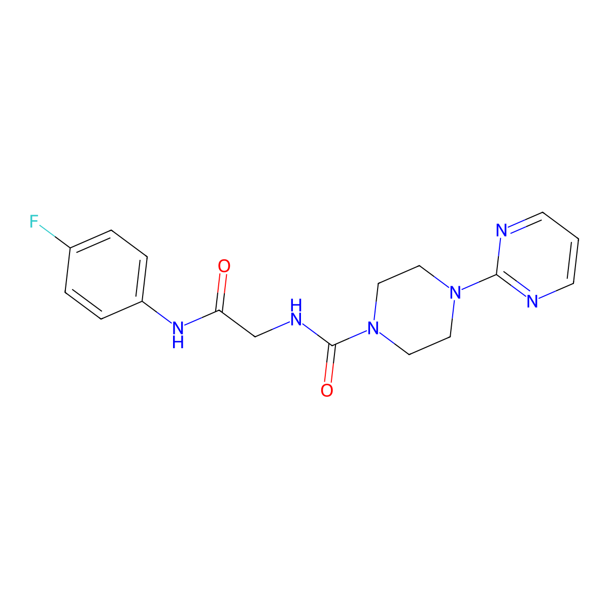 N-{2-[(4-fluorophenyl)amino]-2-oxoethyl}-4-(pyrimidin-2-yl)piperazine-1-carboxamide molecular structure, CAS 1351697-56-7