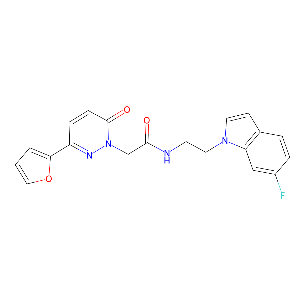 N-[2-(6-fluoro-1H-indol-1-yl)ethyl]-2-[3-(2-furyl)-6-oxo-1(6H)-pyridazinyl]acetamide molecular structure, CAS 1351697-76-1