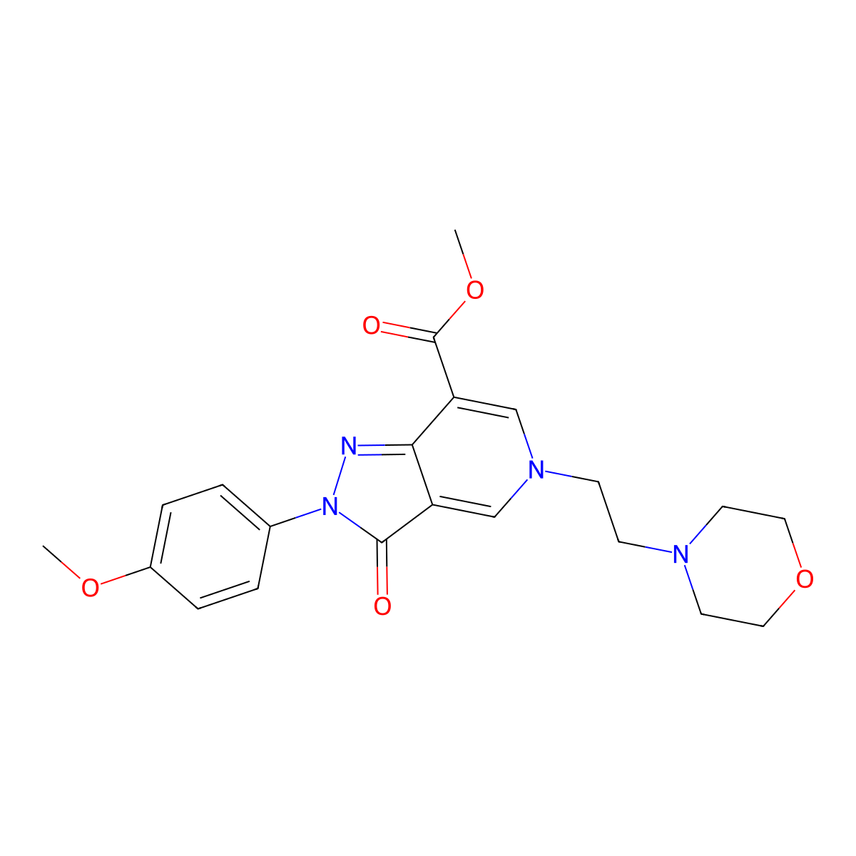 methyl 2-(4-methoxyphenyl)-5-(2-morpholinoethyl)-3-oxo-3,5-dihydro-2H-pyrazolo[4,3-c]pyridine-7-carboxylate molecular structure, CAS 1351697-79-4