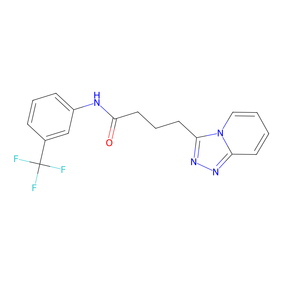 4-([1,2,4]triazolo[4,3-a]pyridin-3-yl)-N-(3-(trifluoromethyl)phenyl)butanamide molecular structure, CAS 1351697-88-5