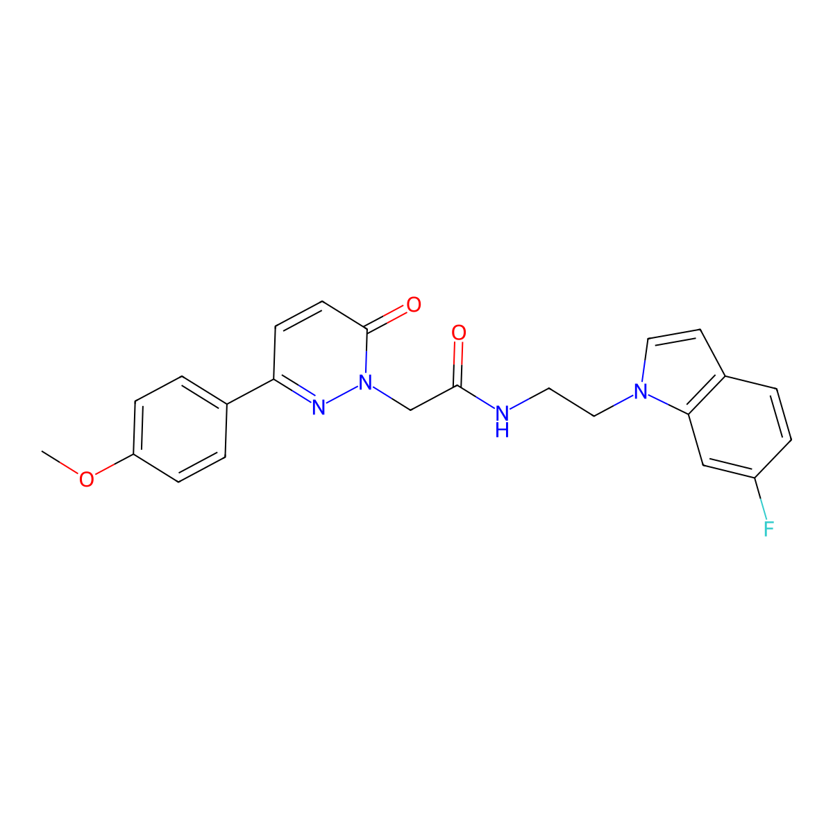 N-[2-(6-fluoro-1H-indol-1-yl)ethyl]-2-[3-(4-methoxyphenyl)-6-oxo-1(6H)-pyridazinyl]acetamide molecular structure, CAS 1351697-93-2