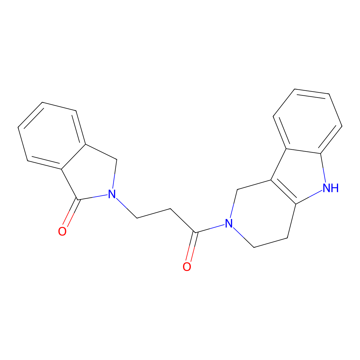 2-[3-oxo-3-(1,3,4,5-tetrahydro-2H-pyrido[4,3-b]indol-2-yl)propyl]-2,3-dihydro-1H-isoindol-1-one molecular structure, CAS 1351698-02-6