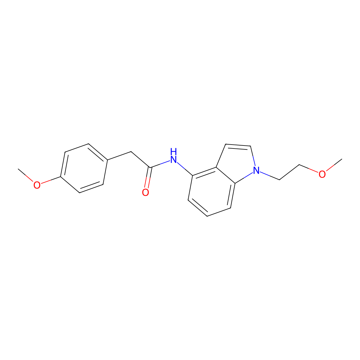 N-[1-(2-methoxyethyl)-1H-indol-4-yl]-2-(4-methoxyphenyl)acetamide molecular structure, CAS 1351698-04-8