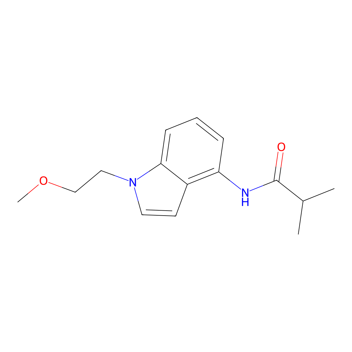 N-[1-(2-methoxyethyl)-1H-indol-4-yl]-2-methylpropanamide molecular structure, CAS 1351698-06-0