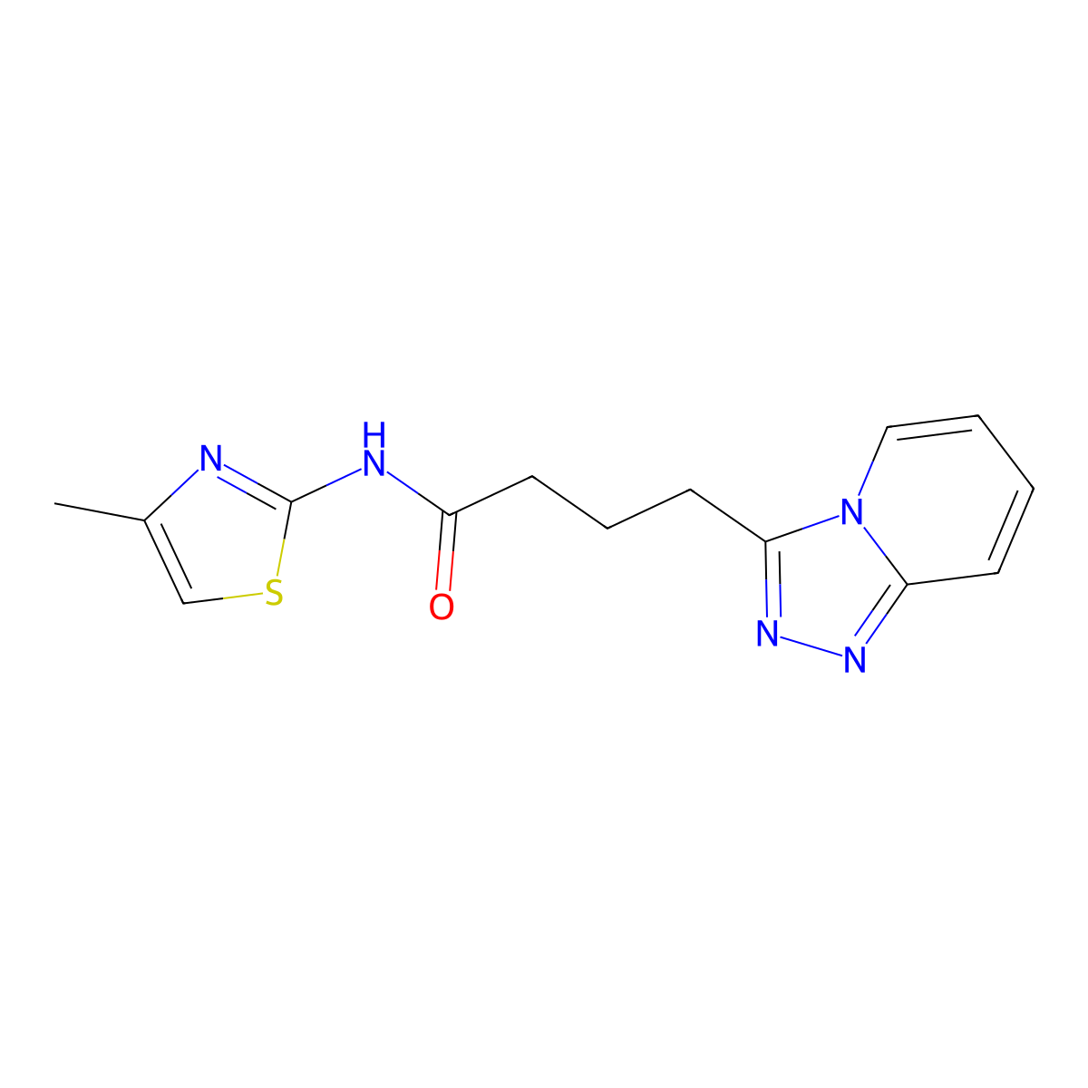 4-([1,2,4]triazolo[4,3-a]pyridin-3-yl)-N-(4-methylthiazol-2-yl)butanamide molecular structure, CAS 1351698-12-8