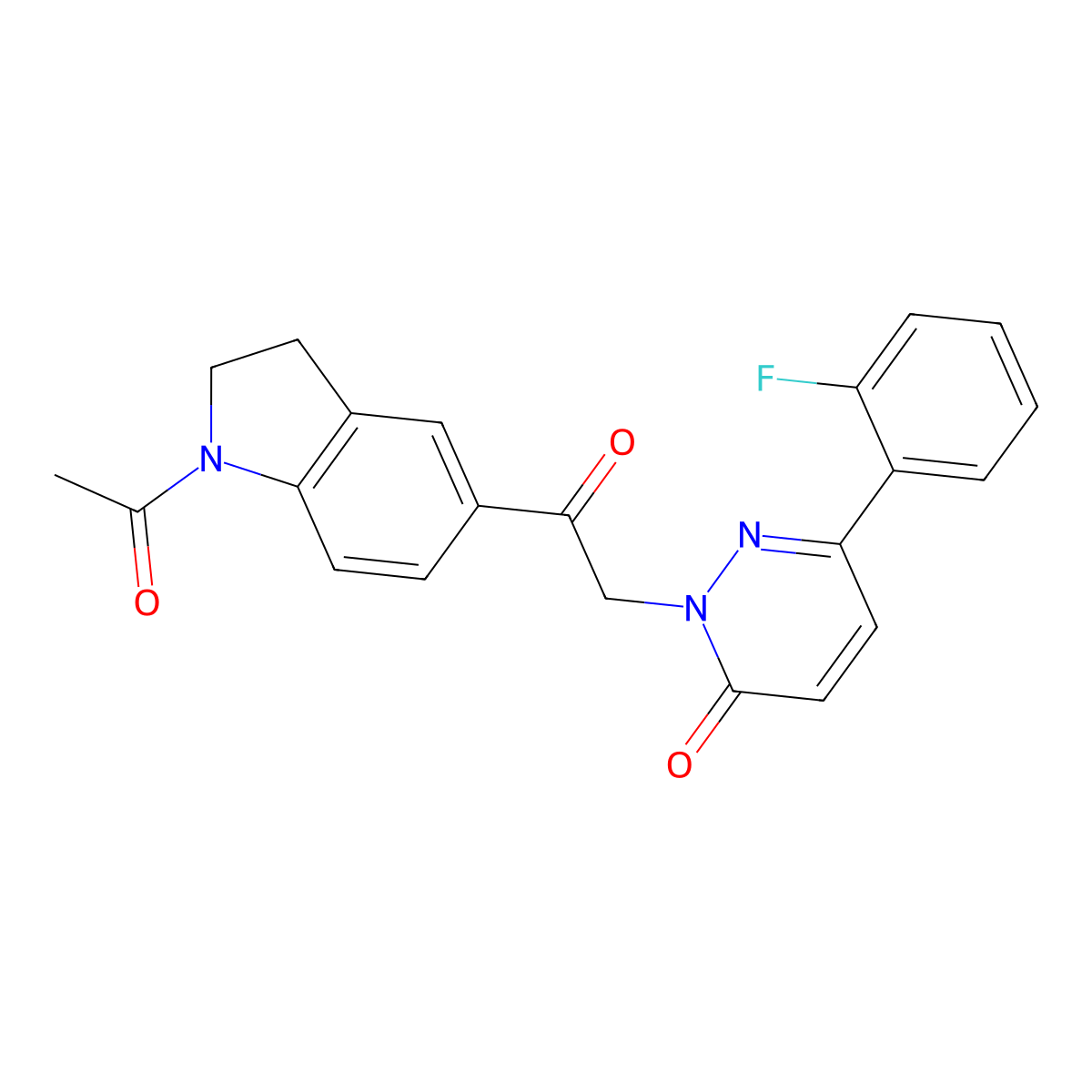 2-[2-(1-acetyl-2,3-dihydro-1H-indol-5-yl)-2-oxoethyl]-6-(2-fluorophenyl)-3(2H)-pyridazinone molecular structure, CAS 1351698-21-9
