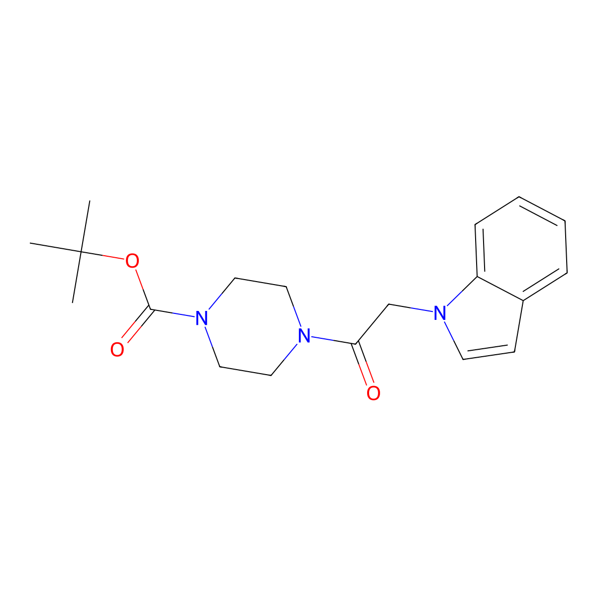 tert-butyl 4-(1H-indol-1-ylacetyl)piperazine-1-carboxylate molecular structure, CAS 1351698-24-2