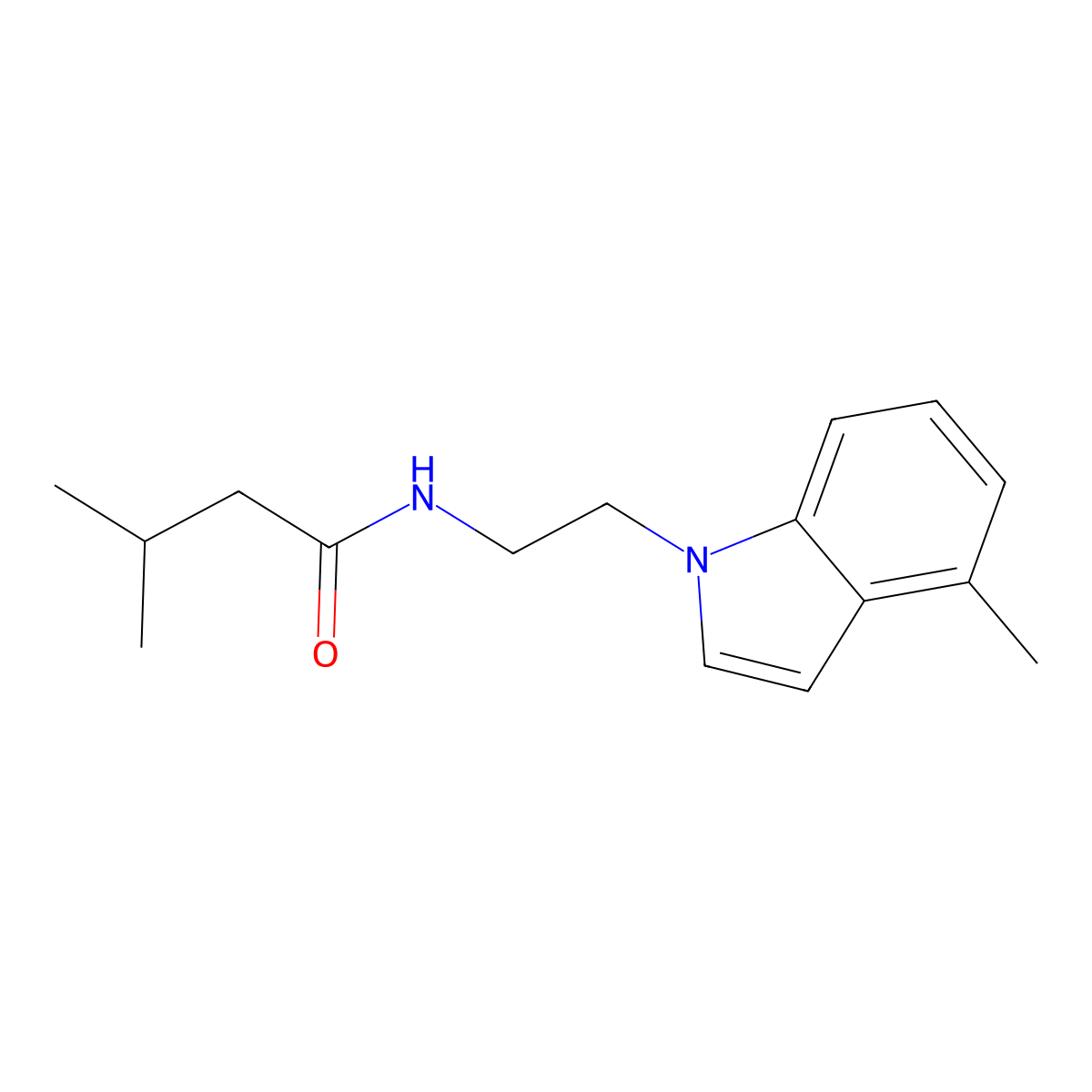 3-methyl-N-[2-(4-methyl-1H-indol-1-yl)ethyl]butanamide molecular structure, CAS 1351698-37-7
