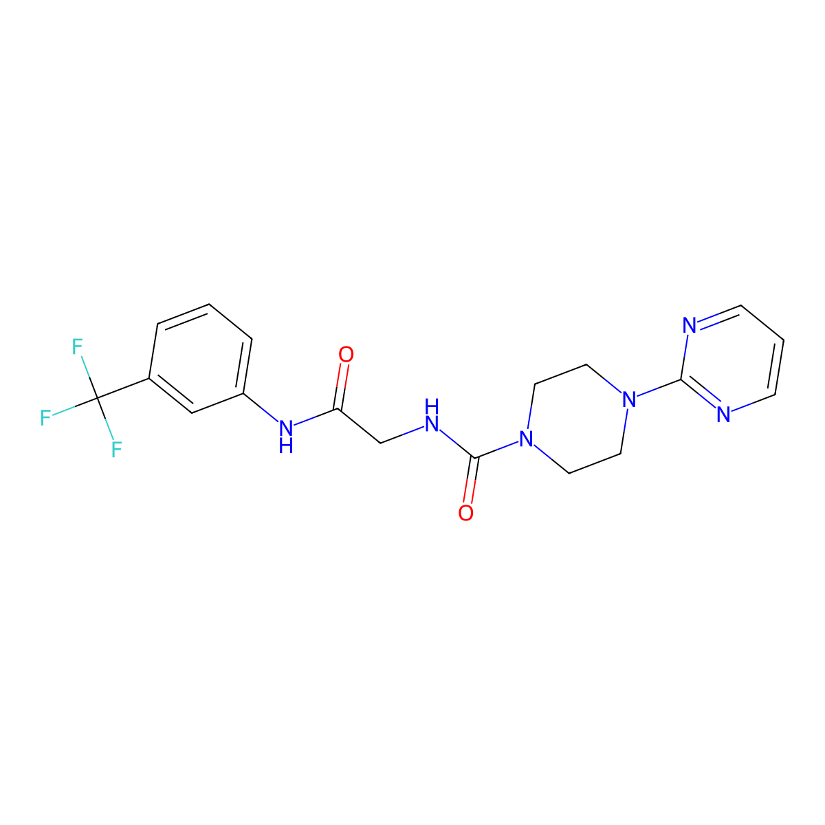 N-(2-oxo-2-{[3-(trifluoromethyl)phenyl]amino}ethyl)-4-(pyrimidin-2-yl)piperazine-1-carboxamide molecular structure, CAS 1351698-39-9