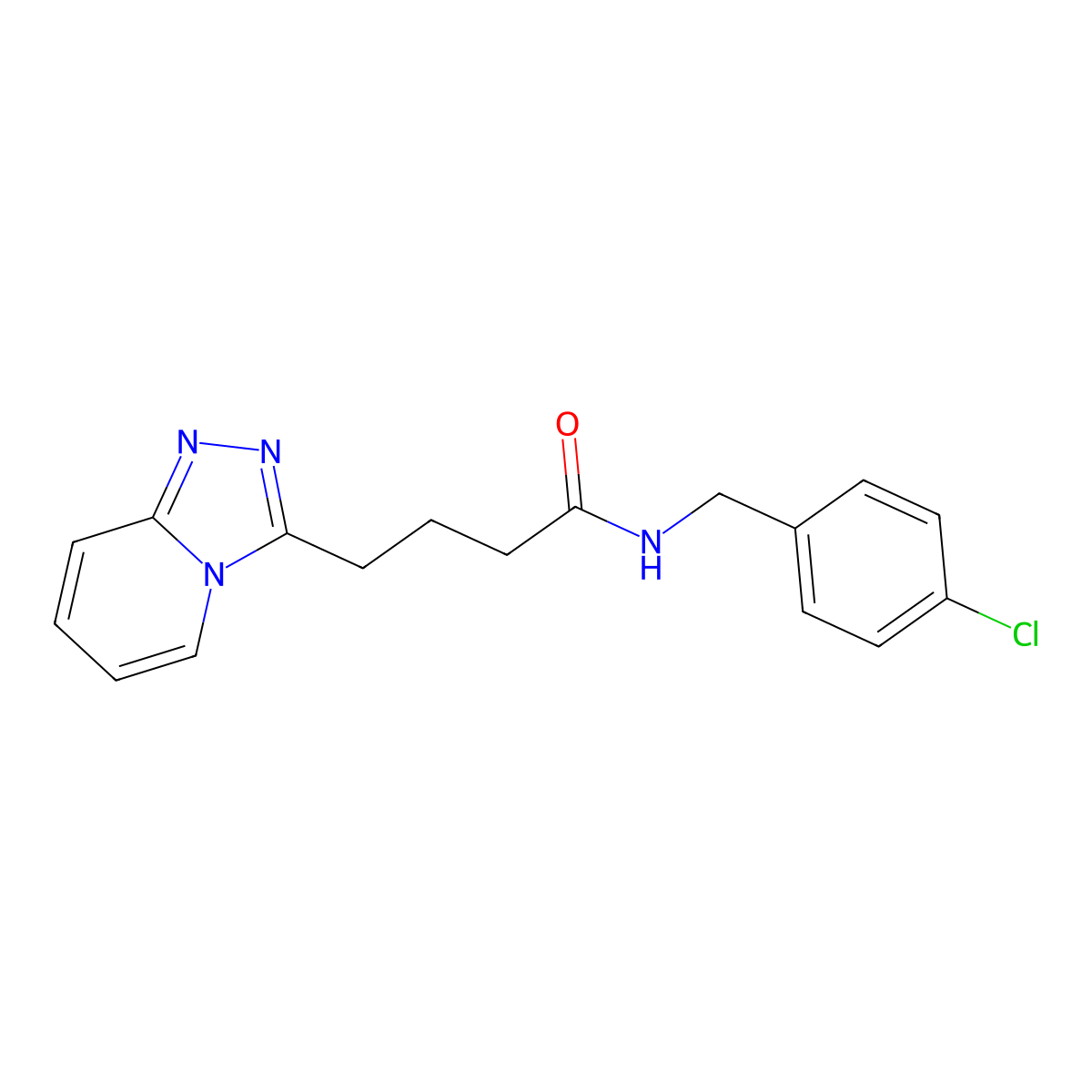 4-([1,2,4]triazolo[4,3-a]pyridin-3-yl)-N-(4-chlorobenzyl)butanamide molecular structure, CAS 1351698-47-9