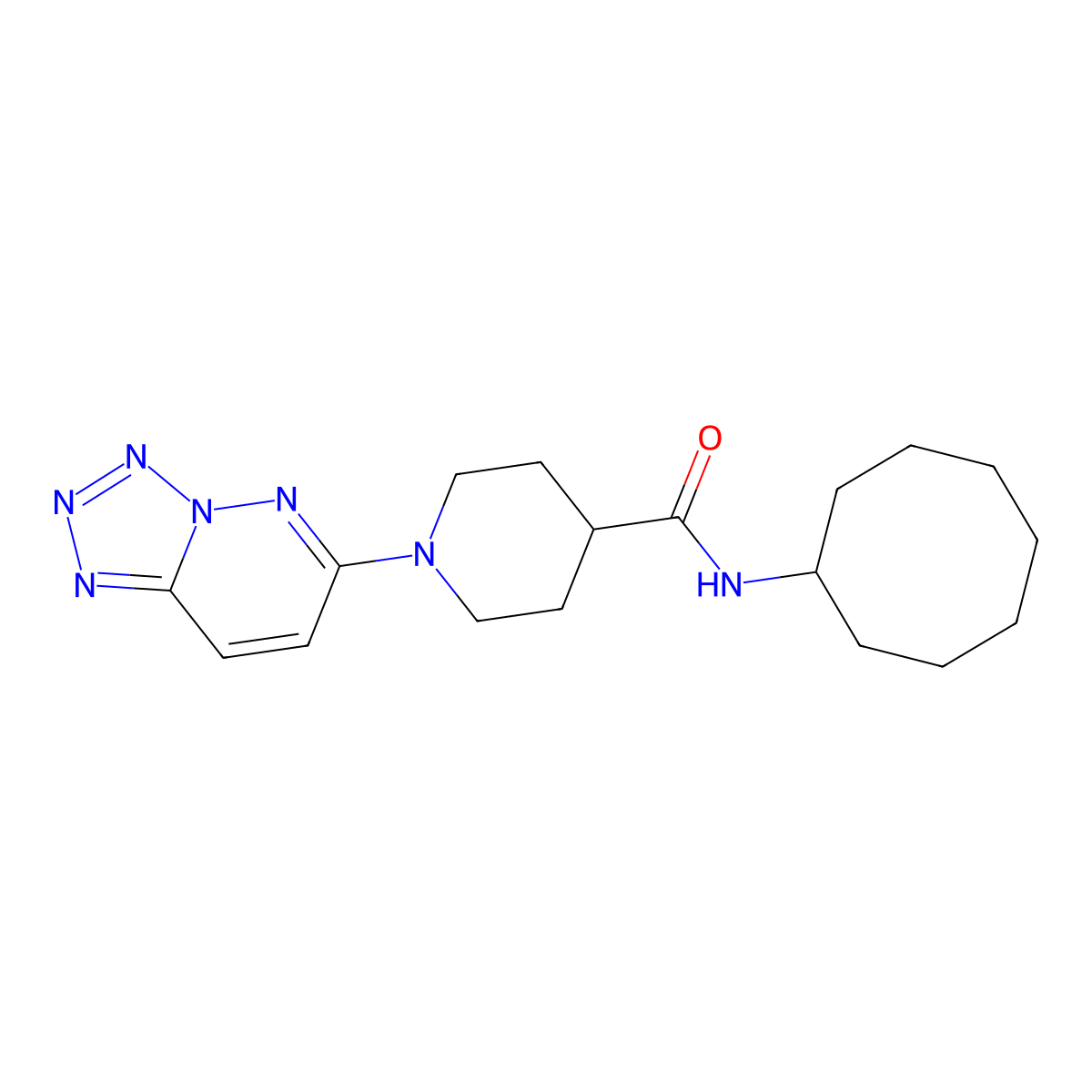 N-cyclooctyl-1-(tetrazolo[1,5-b]pyridazin-6-yl)piperidine-4-carboxamide molecular structure, CAS 1351698-49-1