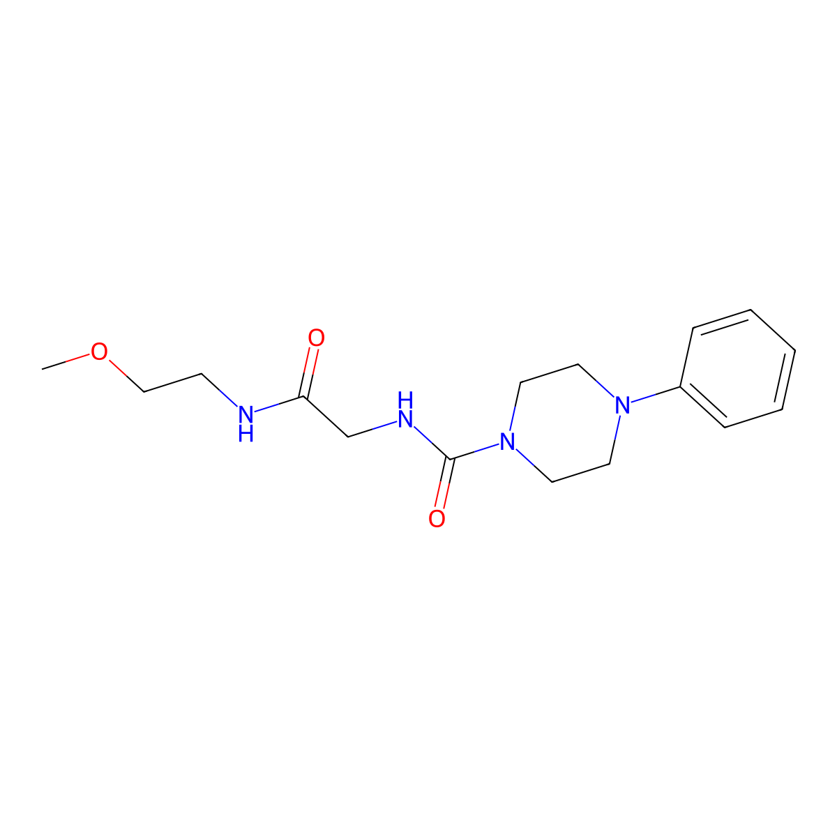 N-{2-[(2-methoxyethyl)amino]-2-oxoethyl}-4-phenylpiperazine-1-carboxamide molecular structure, CAS 1351698-64-0