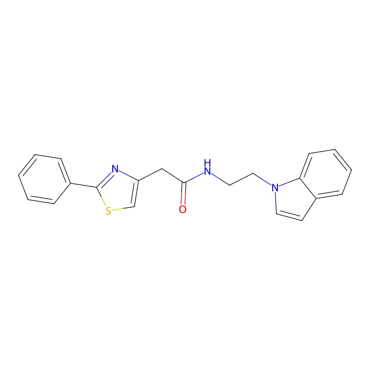 N-[2-(1H-indol-1-yl)ethyl]-2-(2-phenyl-1,3-thiazol-4-yl)acetamide molecular structure, CAS 1351698-68-4